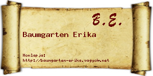 Baumgarten Erika névjegykártya